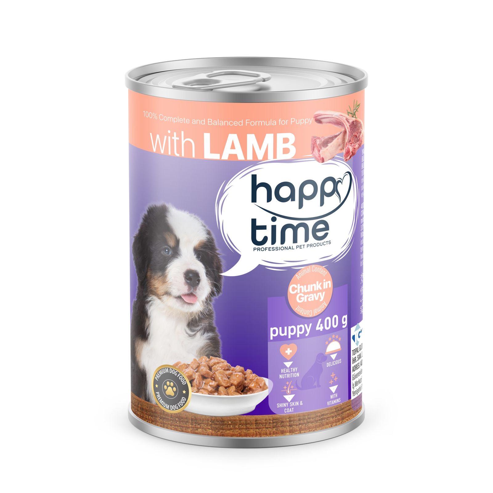 HAPPY TİME YAVRU KÖPEK KUZULU KONSERVE 400 GR